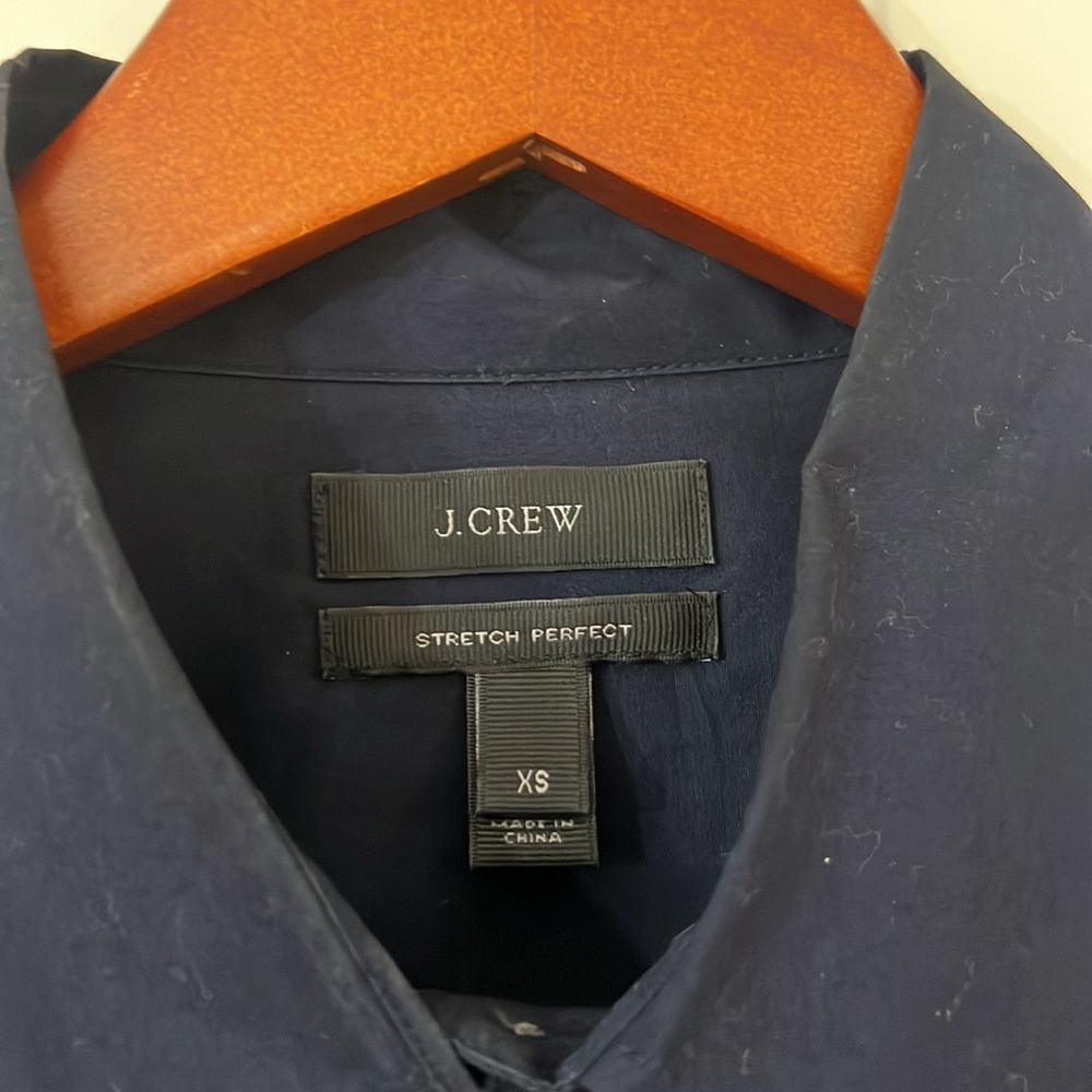 J.Crew Dark Navy Stretch Perfect Button Down Shir… - image 2